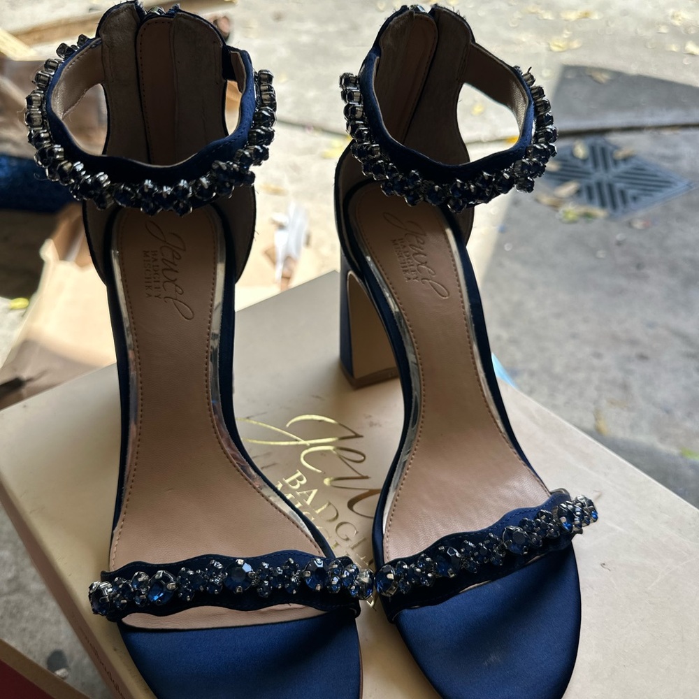 Nordstrom Navy Embellished Heels
